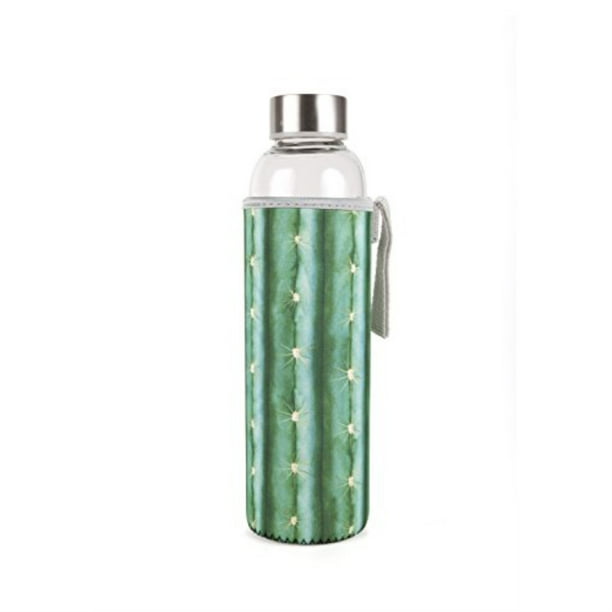 Plastic Water Bottle with Perforated Silicone Cactus Mint One Size 